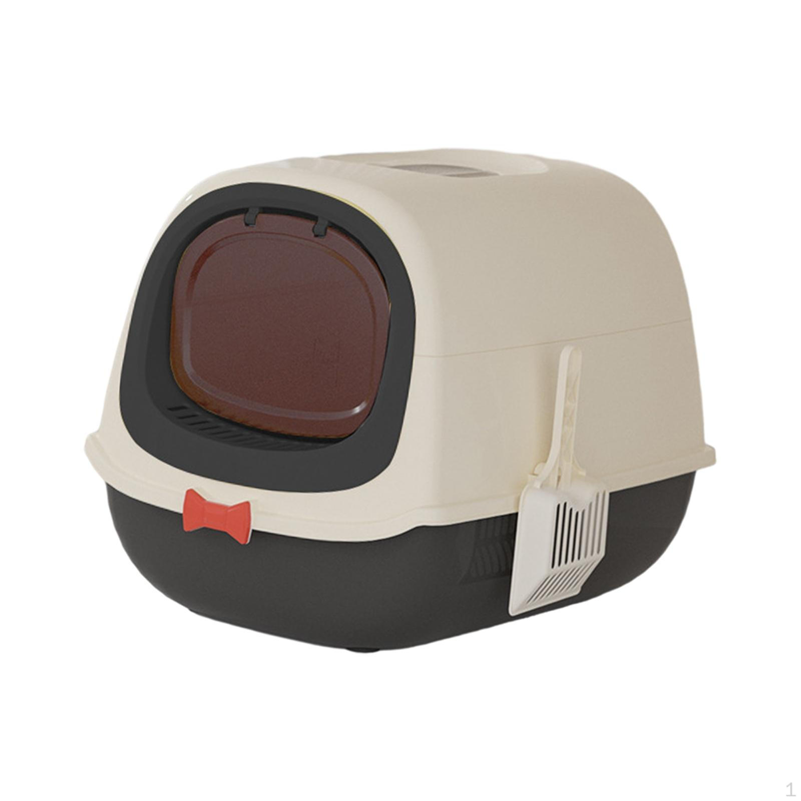 

Кошачий туалет с герметичным колпаком и крышкой без запаха для домашних кошек большой съемный чёрный