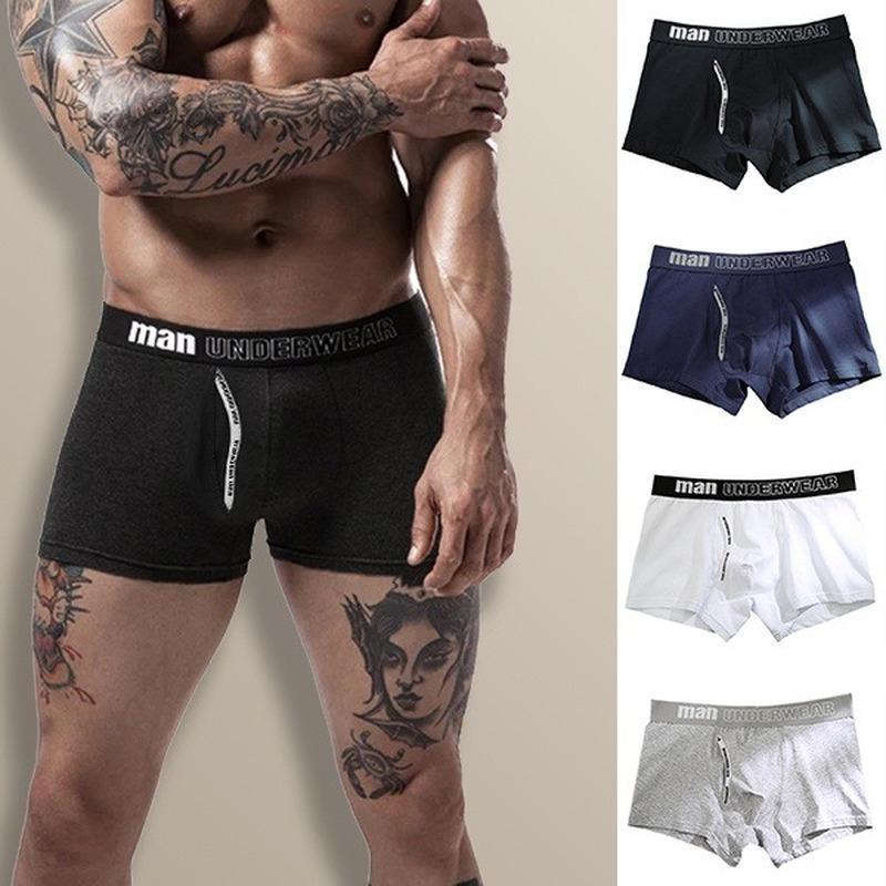 Men's Underwear Men Cotton Underpants Male Comfortable Shorts New Gentleman Solid Fashion Letters Breathable Boxers