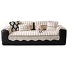 Winter High End Anti Slip Cover Cloth Irregular Thickened Plush Seat Cushion  Straight Row One Piece Rabbit Plush Sofa Cushion
