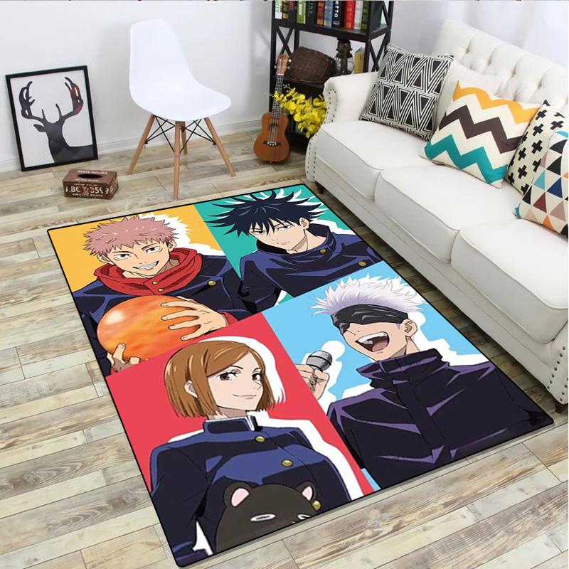 Jujutsu Kaisen Characters Home Carpet Office Decorative Carpet For Living Room Bedroom Door Mat Floor Rug Computer Chair Area Rug