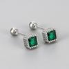 Colorful Zircon Screw Back Stud Earrings For Women Hypoallergenic Sleep Friendly Piercing Care Jewelry