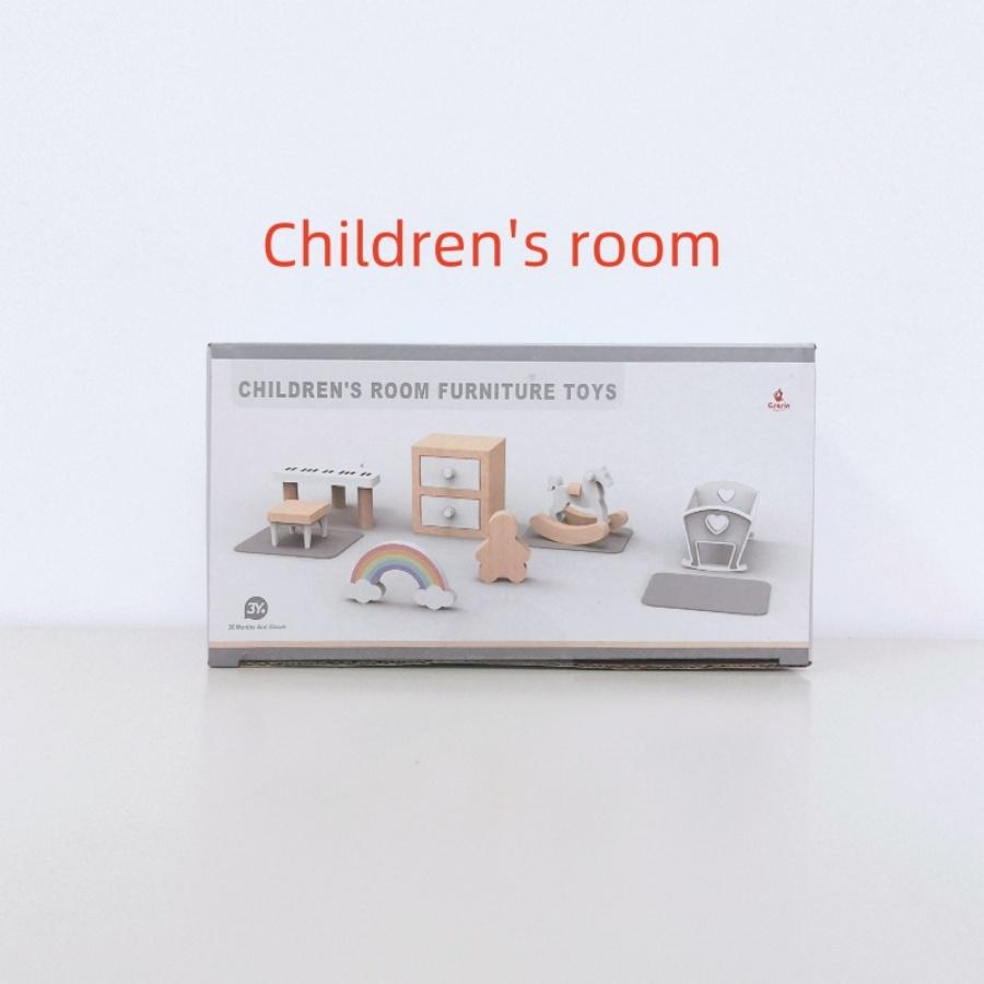 Villa in stile nordico, casa delle bambole, gioco per bambini, mobili mini di simulazione, camera da letto, cucina, giocattoli di legno, ragazzi e ragazze