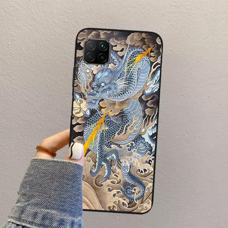 

Японский Дракон Для Huawei Nova 10 9 SE 8i 11i 12i 12s Y60 Y61 Y70 Y90 Y72 Y73 Y91 P60 Pro P40 P30 Lite Чехол Huawei Nova Y72
