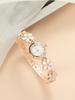 A Classic Fashion Four-leaf Clover Quartz Watch With Diamond Bracelet For Women. For Daily Life