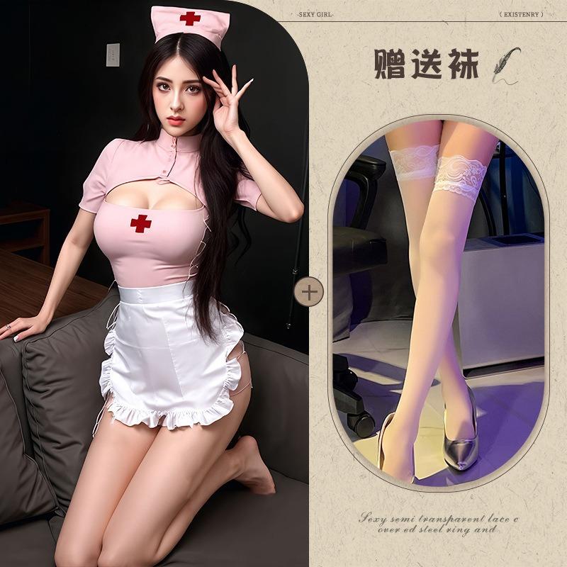 Sexy Lingerie Sexy Sweetheart Nurse Sexy Slit Hip Wrap Free Pure Desire Temptation Bed Uniform Suit Maid