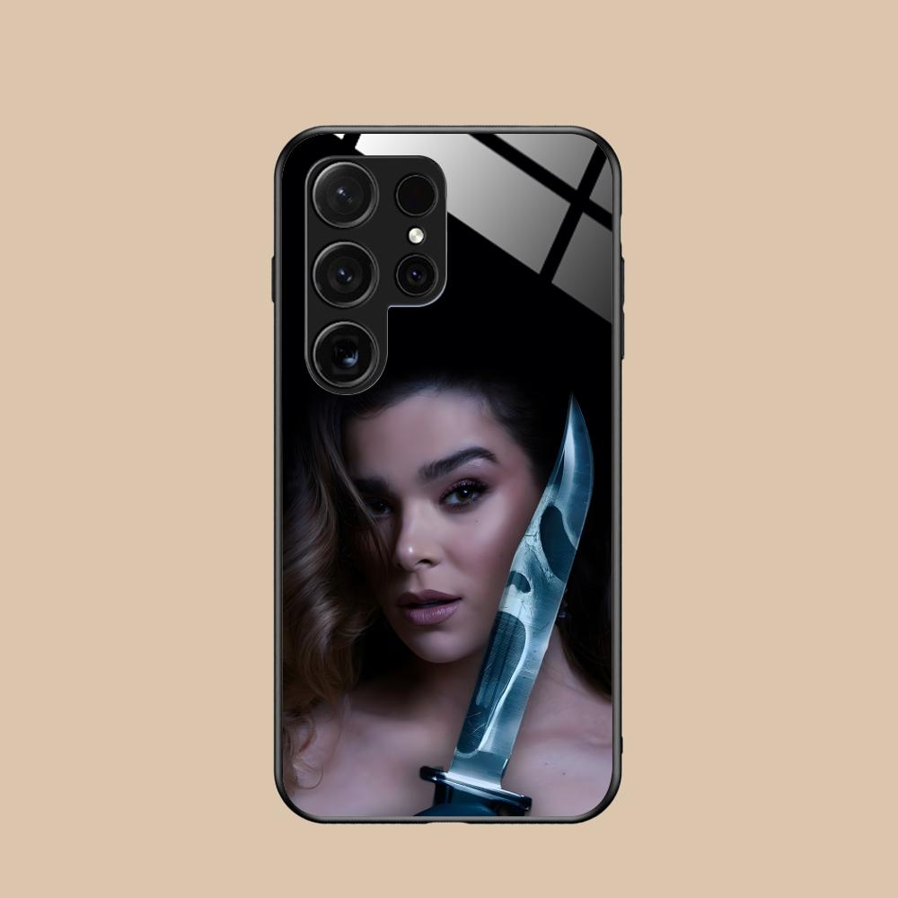 Hailee Steinfeld Glass Mobile Phone Case for Samsung Galaxy S26 S25 S24 S23 S22 S21 S20 Note20 Plus FE Ultra Colorful Cover
