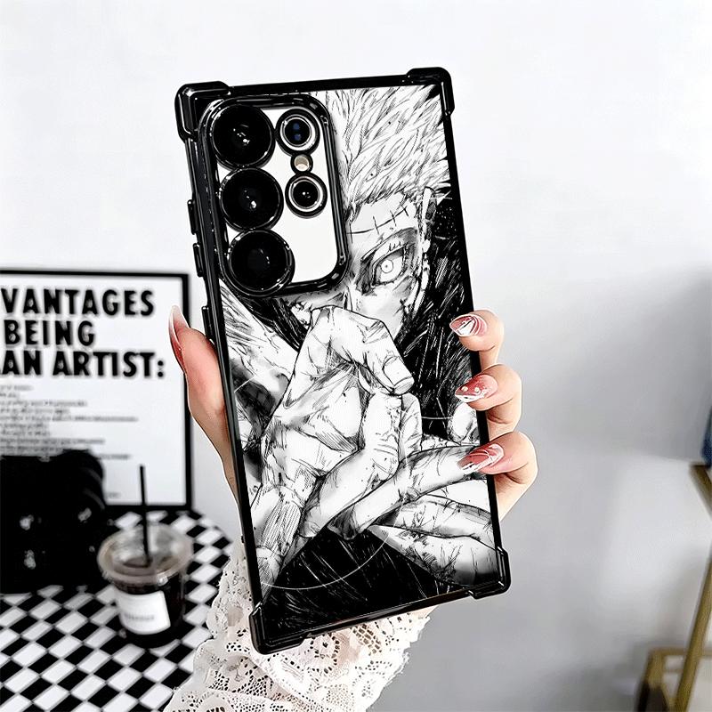 Anime Gojo Satoru JUJUSU Plating Phone Case For Samsung Galaxy S24 S25 FE S26 Edge S23 Ultra S22 S21 Plus S20 Anti-Fall Airabag