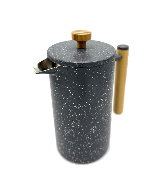 French Press 1000 ml gray with wooden handle