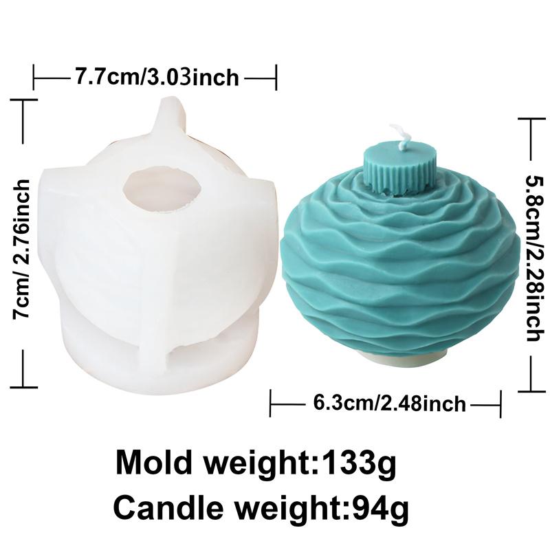 Weihnachtskugel Kerze Silikonform Geprägte Runde Kugel Kerze Aromatherapie Gips Geometrische Weihnachts Laternenkugel Form