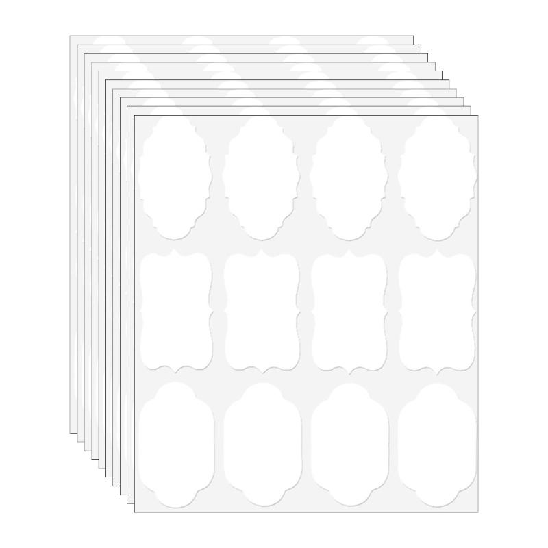 120PCS Kraft Label Sticker with Fancy Shape Storage Box Labels for Homemade Items Essential Oil Bottles and Jars