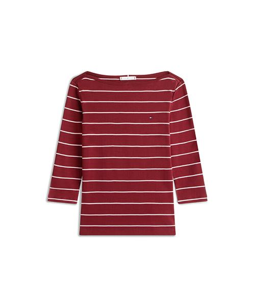 Tommy Hilfiger Slim Boat Neck Striped T-Shirt (T22G1Tto050Wt30E3)