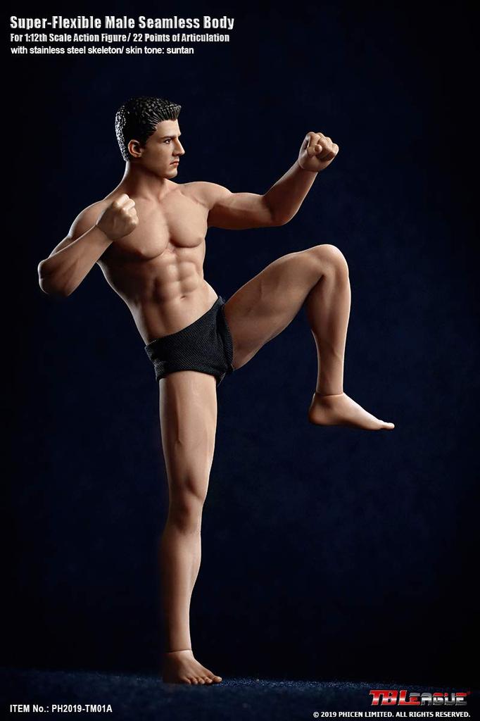 OBEST TBLeague Scale Male Muscular Action Figure with Seamless Body and Head 1/12 (PH2019-TM01A)