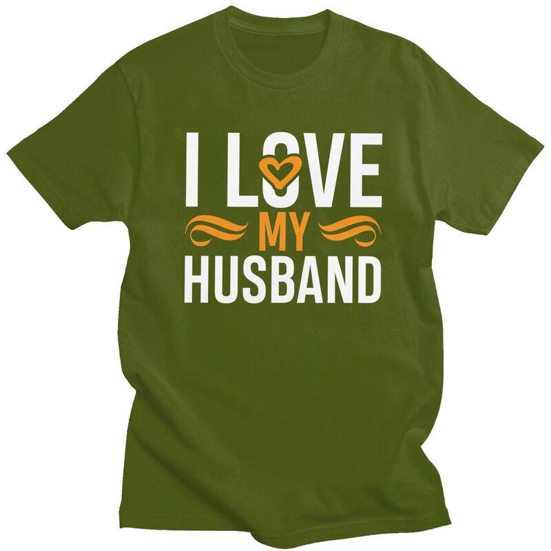 Individuelle Herren I Love My Husband T-Shirts Kurzarm Baumwoll-T-Shirts T-Shirt Lässiges T-Shirt Slim Fit Kleidung