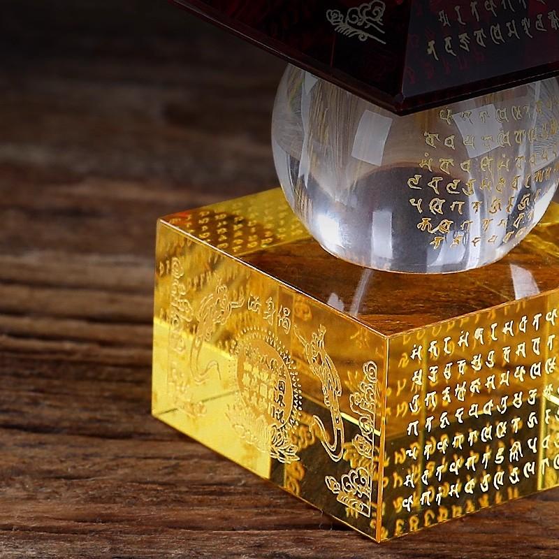 Wohnmöbel Kristallreliquienturm Home Offering Bunte Schatzkiste Siegel Dharani Bodhi-Pagode Fünfrad-Pagode Feng Shui