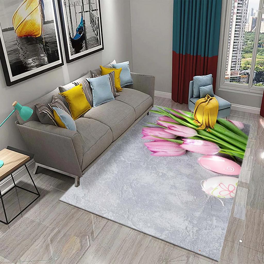 Dielen und Blumen Teppichbrett Blumiger Teppich Retro Landhausstil Rechteckige Bereichsteppiche Yogamatten Schlafzimmer Wohnzimmer Dekor Fußmatte