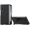 Für Samsung Galaxy Z Fold4 5G Hülle Ständer PC Handyhülle mit Legierungs-Kamera-Ring - Schwarz