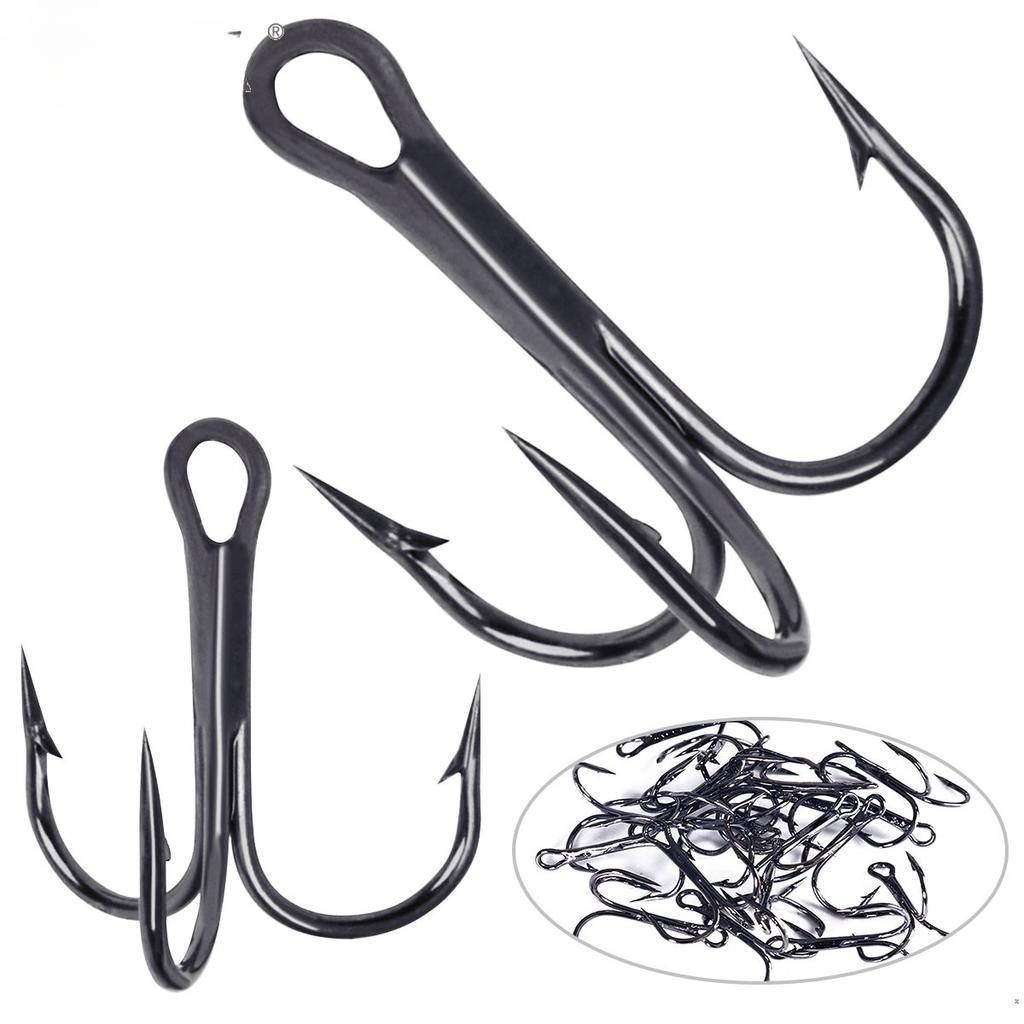 Treble Hook Anchor Fish Broken Nail Hook Boxed Black High Carbon Hook 20pcs Lure Fishhook (20pcs/Box)