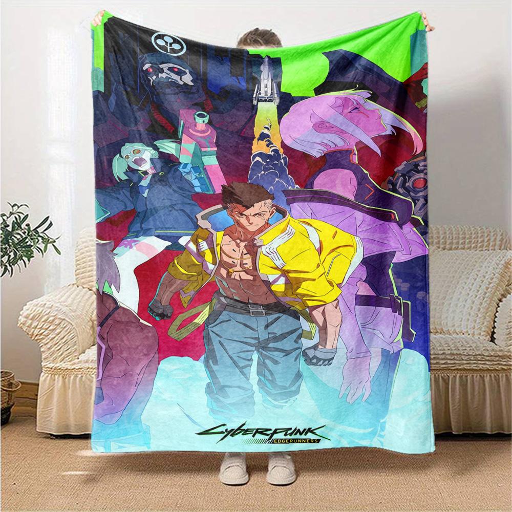 Cyberpunk Edgerunners Blanket Soft Warm Cozy Suitable For Picnics Bedding Bed Allseason Use Stylish Decor Best Holiday Gift For Friends Family