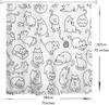Shower Curtain for Bathroom with Hooks, Black and White Cute Cartoon Colorful Kittens Funny  Long Cloth Fabric Shower Curtain