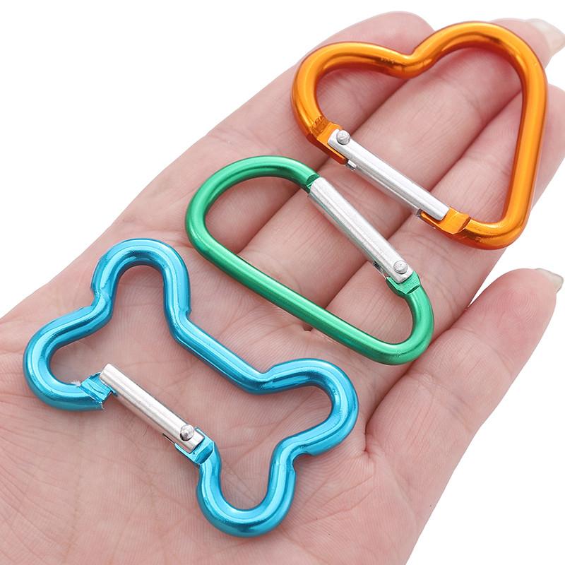 1pc Mountaineering Buckle Love Star Buckle D-Shaped Buckle Color Backpack Buckle Aluminum Keychain DIY Accessories