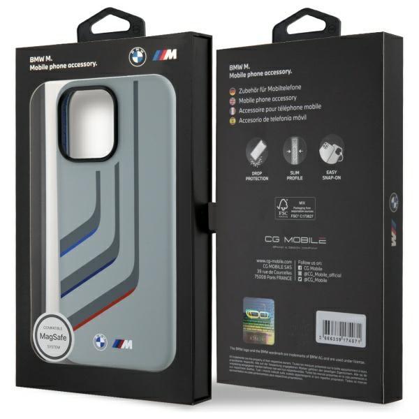 Bmw Bmhmp16X23Slig Iphone 16 Pro Max     6.9 Szary/Grey Hardcase Silicone Turning Lines Magsafe