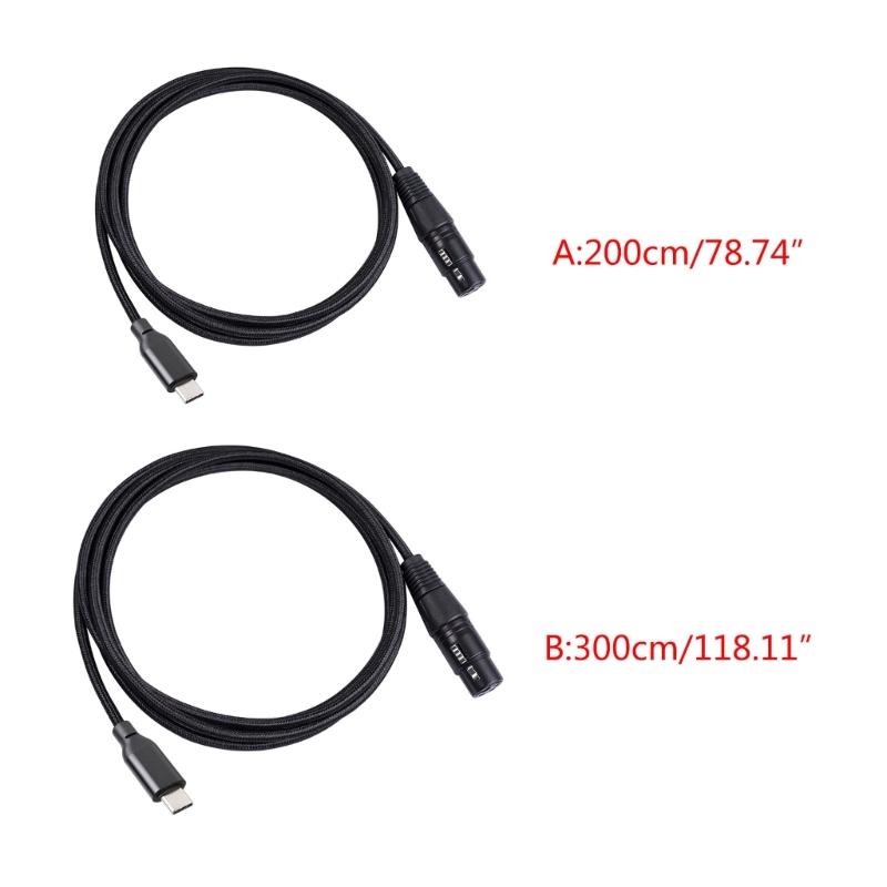 Type C Cable USB C To Female Cable Recording Cord Connectors Adapters Suitable for Studio and Stage Usage Wire