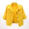 Women Coat Solid Color Slim Fit Close-fitting Young Style Wear-resistant Half Sleeve Buttons Single-breasted Easy to Match Women Jacket Female Clothes