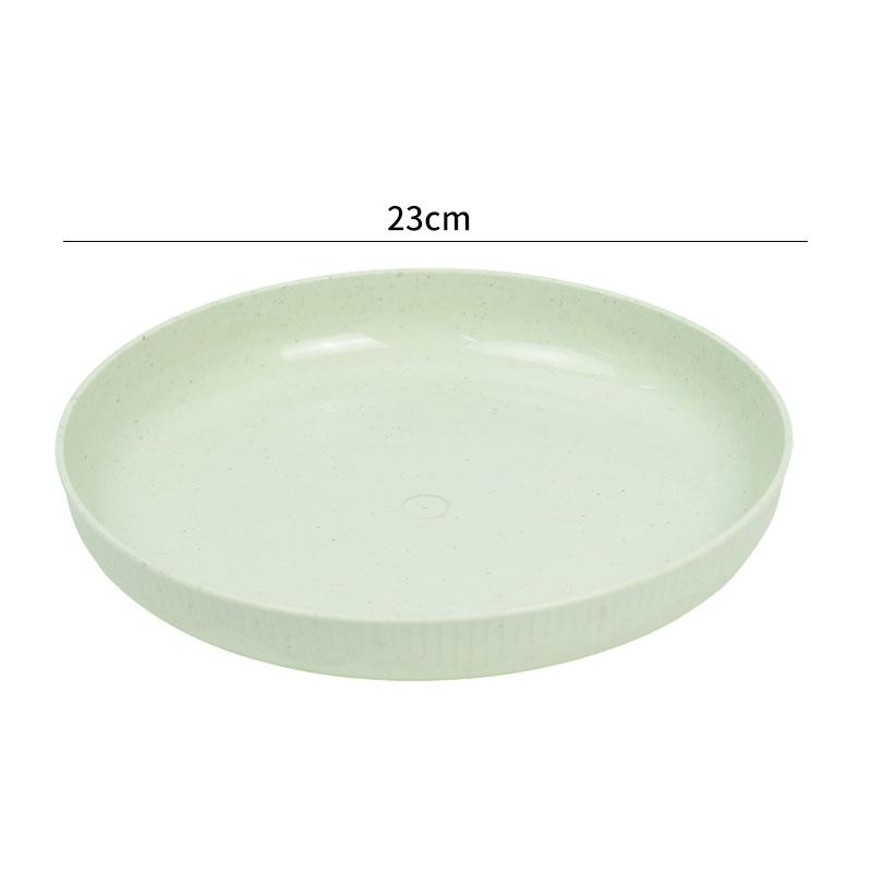 23cm Wheat Straw Plate 8-color Plate Wheat Straw Hotel Vegetable Fruit Plate Stackable Unbreakable Reusable BPA Free Tableware