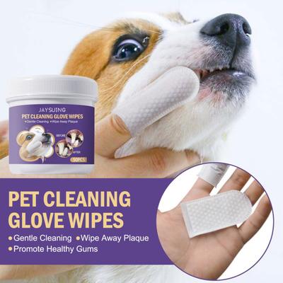 50Pcs/Set Useful Allergy Free Lightweight Pet Finger Wipes Cat Dog Teeth Supplies