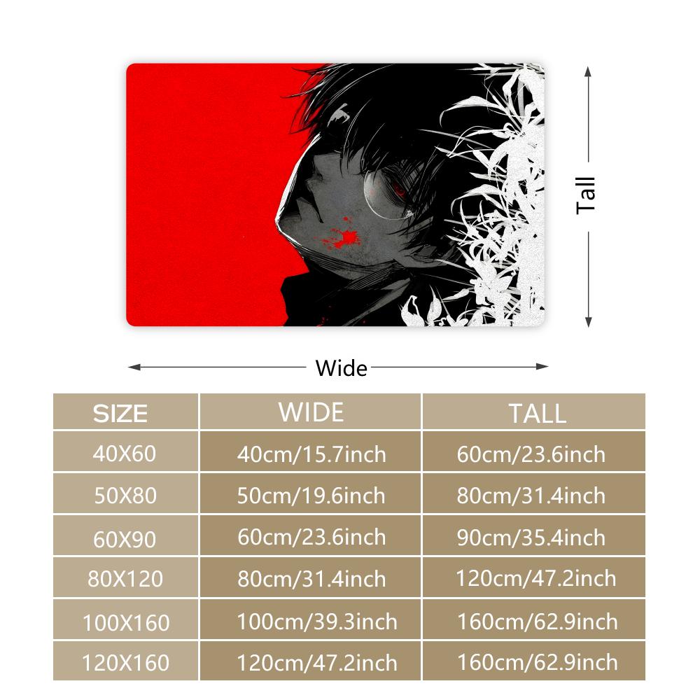 Tokyo Ghoul Floor Mat Flannel Door Mat Non-Slip Bedroom Living Room Home Decor