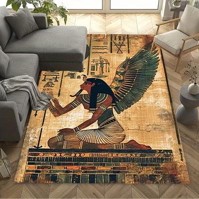 1pc Egyptian Mythology Rug Home Carpet Non-slip Design for Bedroom Living Room Gift