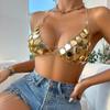 Herz-Pailletten Neckholder Körperkette Crop-Top