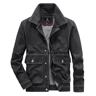 Denim Jacket Men's Spring and Autumn Casual Workwear Men's Jacket Loose Large Size Lapel Retro Denim Top
