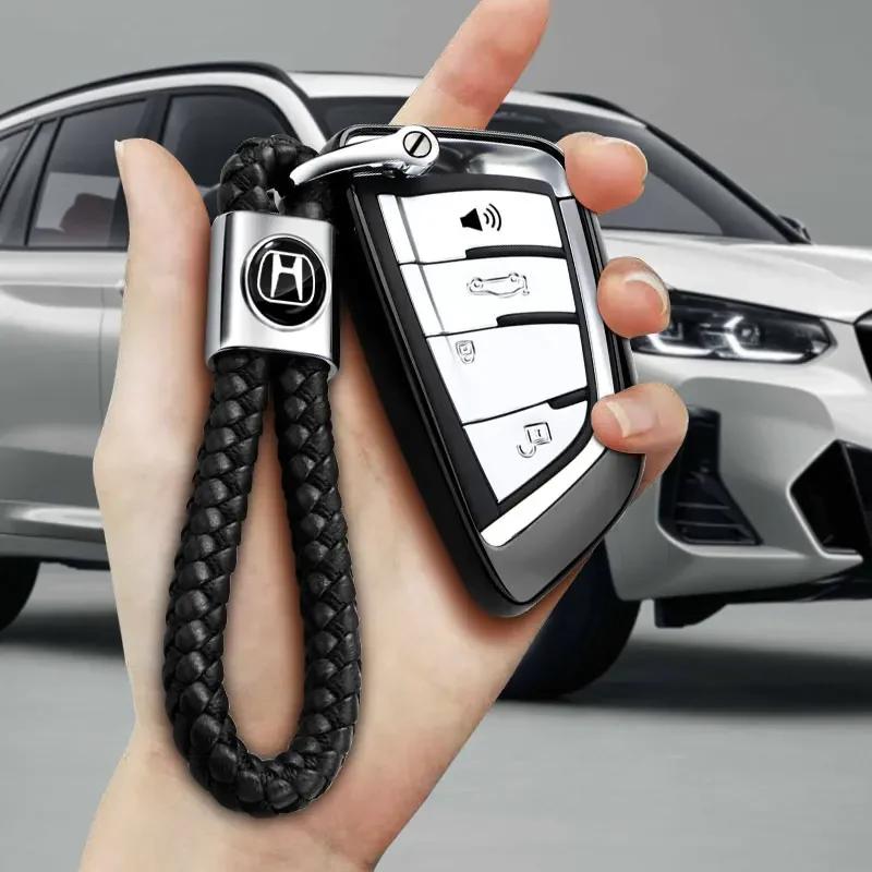 2025 Het Metall+Flätad Bilnyckelring Nyckelring Nyckelsnodd Bilemblem För Honda Civic Mugen Accord Odyssey JAZZ CRV Fit Hrv Jazz