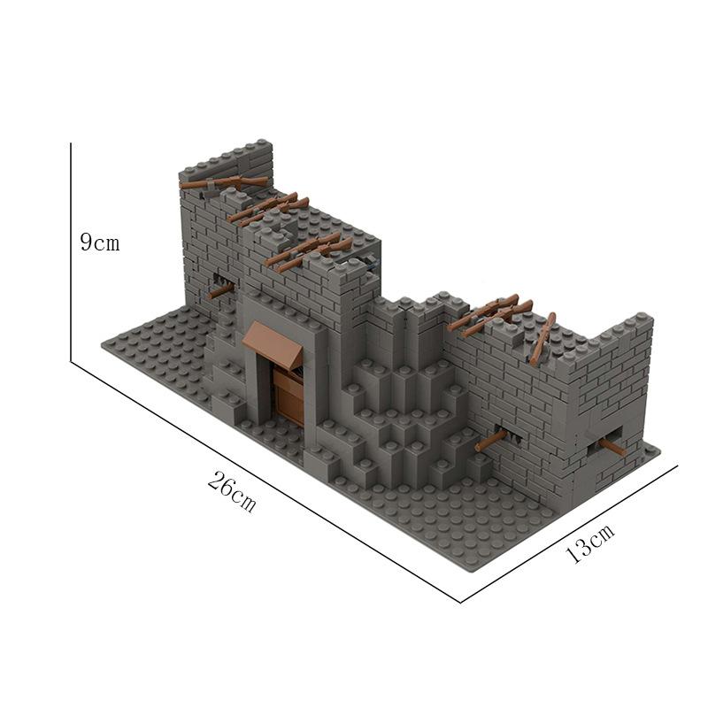 MOC Parts Military Battlefield WW2 Ruins Weapons Fortress Blockhouse Model Building Blocks Army Architecture Bricks Toy Kid Gift