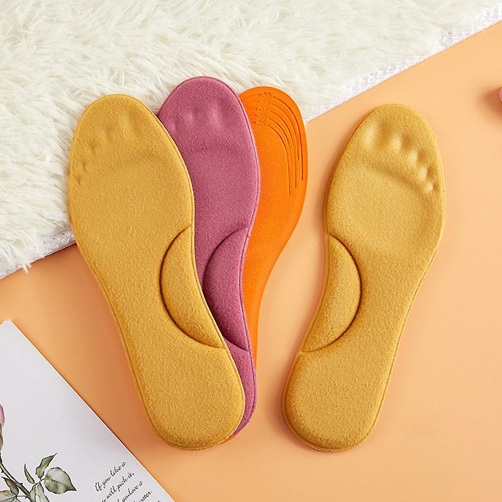 Elastic Velvets Warm Heating Insoles Comfortable Washable Shoes Insert for Shoes Boots