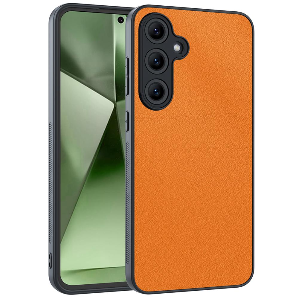 For Samsung Galaxy S24 FE Case PU Leather Coated PC+TPU Anti-Drop Phone Cover