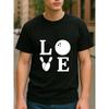 T-shirt à manches courtes avec inscription "LOVE" Élément Bowling Tailles Européennes, Convient pour les Sports d'Extérieur et les Tenues Décontractées du Week-end
