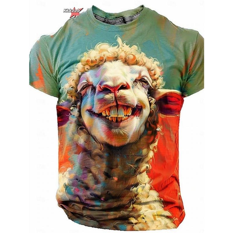 Men's 3D Print T-Shirt with 3D Design, Round Neck, Short Sleeve, Loose Fit, Plus Size, Summer Men's Wear