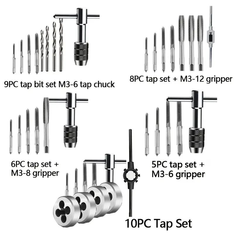 12/20/40pcs Ultimate Hand Tap and Die Set - Complete M3-M12 Screw Thread Plugs, Straight Taper Reamer Tools for DIY Enthusiasts
