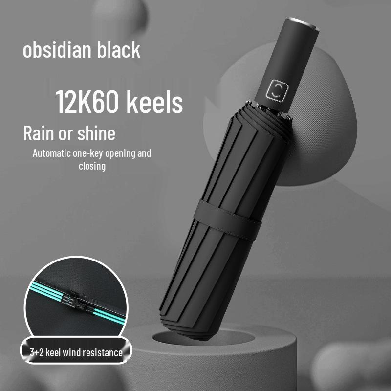 Men's Dual-Use Automatic Folding Umbrella: Windproof, Sun & Rain Protection, Customizable