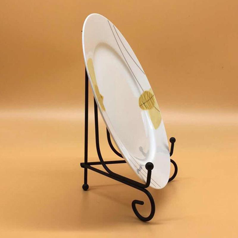 Iron Display Stand Black Iron Easel Plate Display Photo Holder Stand, Displays Picture Frames, Cookbooks, Decorative Plates
