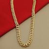 In-Stock 6MM Width Gold Plating Brass Cuban Link Chain Necklaces for Women Men Gifts Jewelry