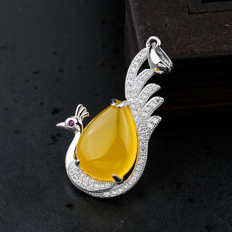 925 Sterling Silver Teardrop Pendant - Phoenix DIY Amber Turquoise Necklace Setting