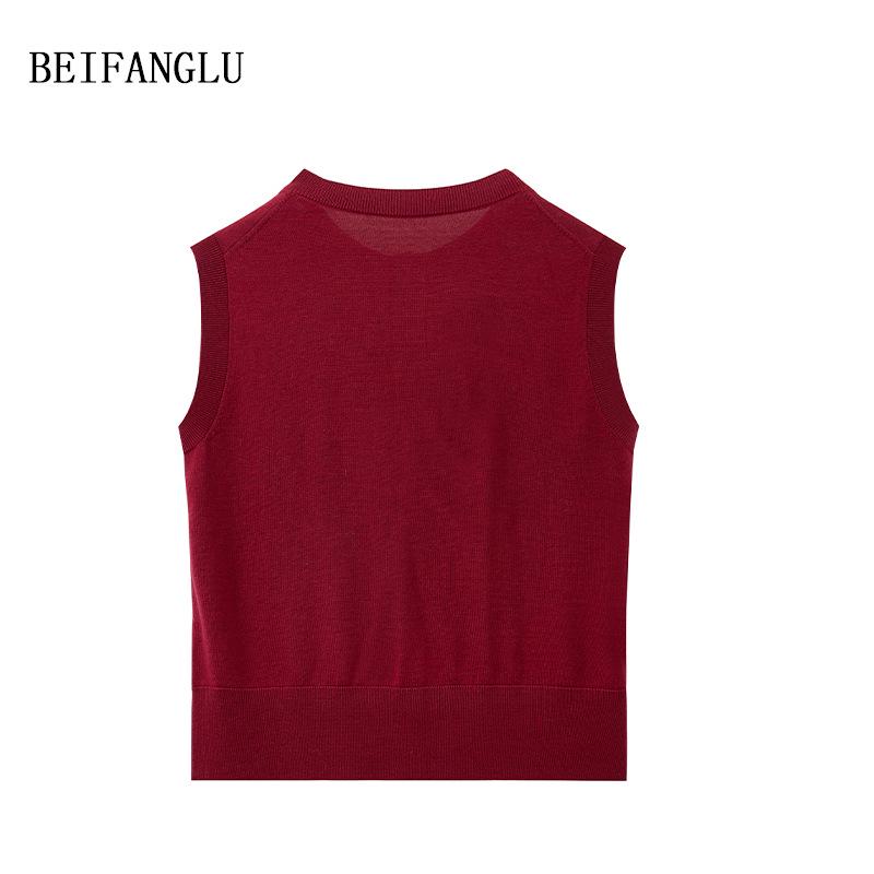 Northern Deer Women's Sleeveless Knit Top - 73.2% Fine Wool & 26.8% Mulberry Silk, Round Neck