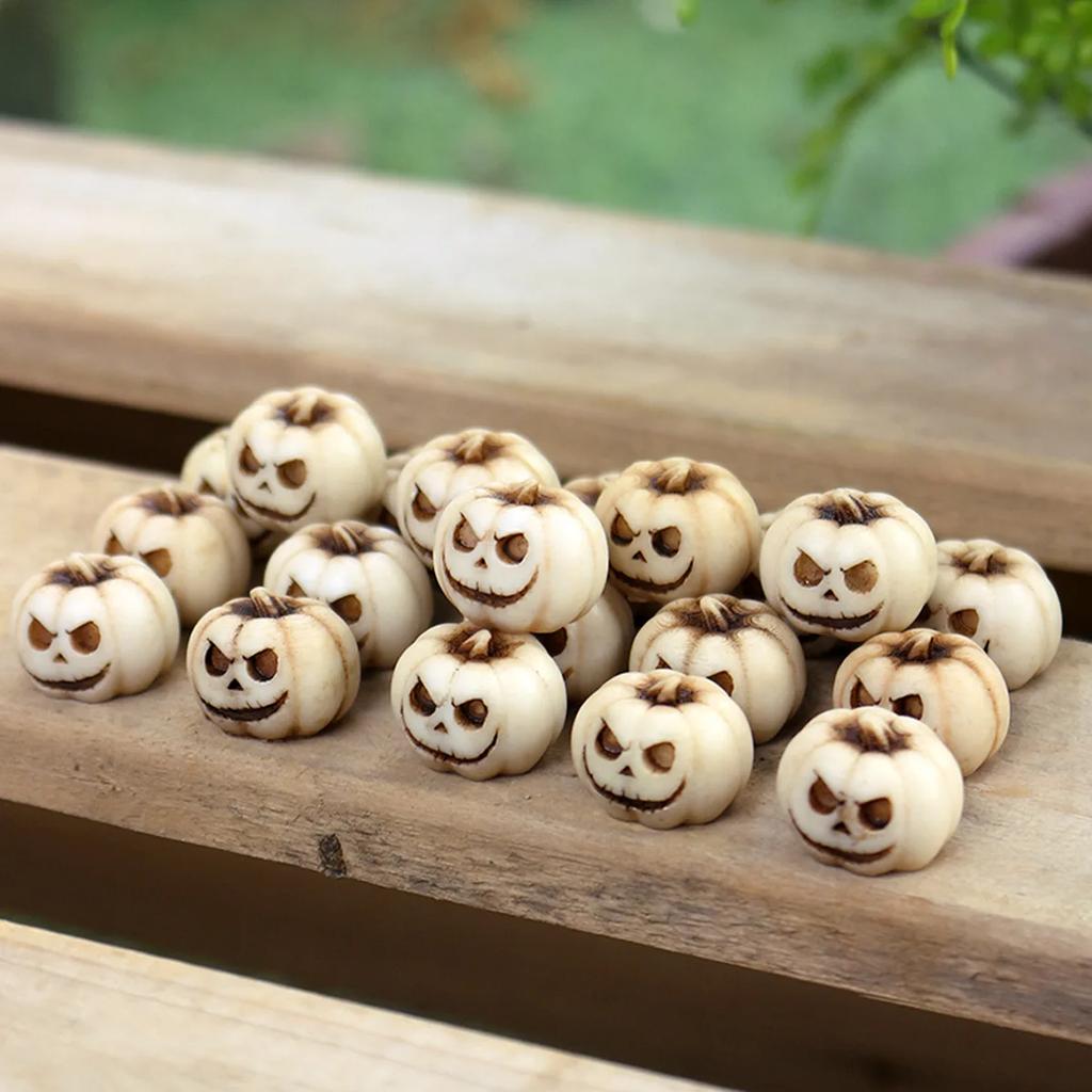 Halloween Pumpkin Decorations 20 Pcs Resin - Reusable Creepy Mini Realistic Pumpkins Creative and Interesting Garden Ornaments
