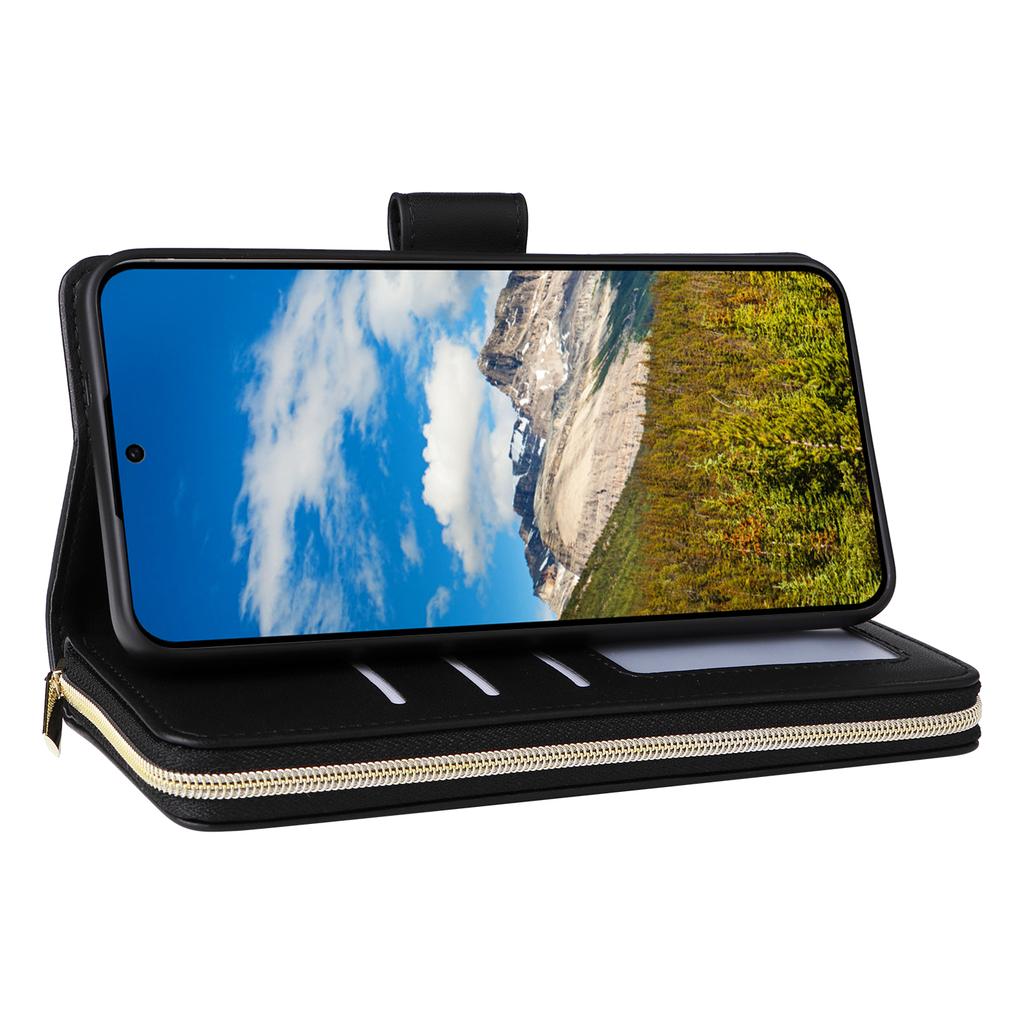 R20 Für Samsung Galaxy S24+ Hülle Reißverschluss-Geldbörse PU-Leder Ständer Handyhülle