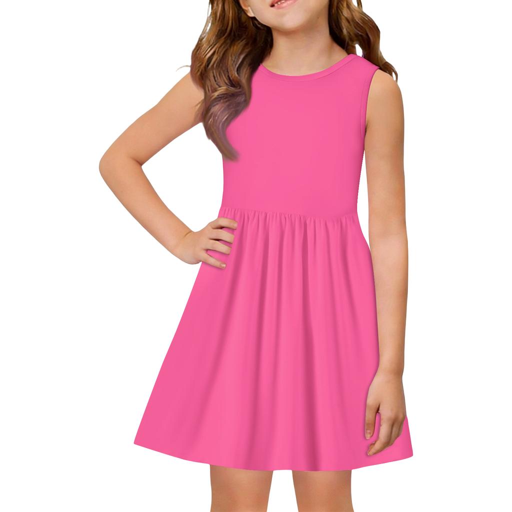 Girls' Summer Princess Dress - A-Line Vest Splice Dress