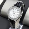 Pablo Raez Women's Quartz Rhinestone Watch with Leather Strap - Trendy & Versatile Gift
