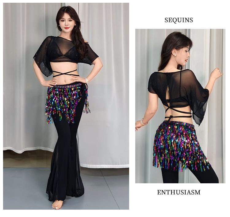 2025 Sommer Mesh Kurzarm Bauchtanz Top für Damen